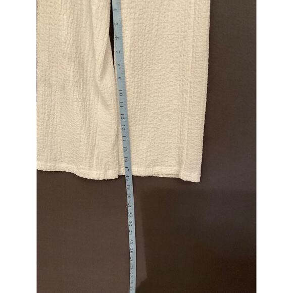 H&M Girls White Textured Wide-Leg Cropped Pants, Size 6X, Elastic Waist, NWT - Picture 4 of 5